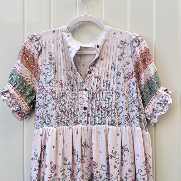 In Loom Women’s Cream Floral Tiered Maxi Dress Size Medium‎ Boho Romantic - Picture 3 of 7